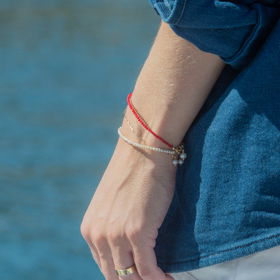 Alice Bracelet in Red, worn