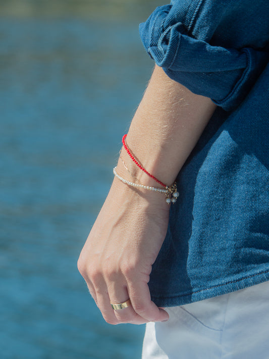 Alice Bracelet in Red, worn