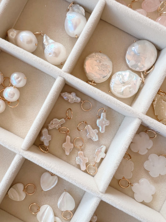 Pearl Cross Charm