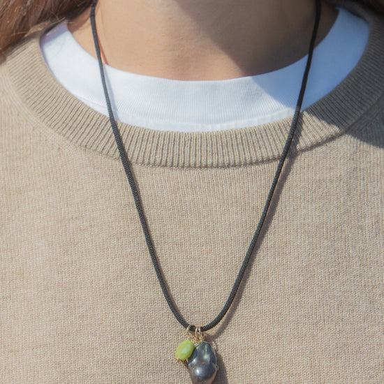 Jade Coin Charm in green, worn
