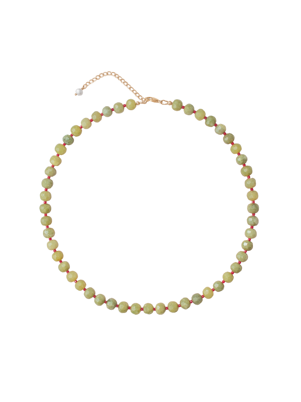 Olive Necklace in Green/Red