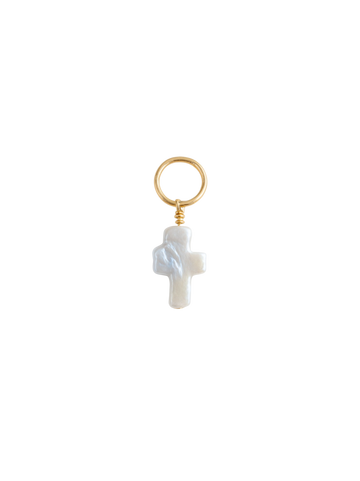 Pearl Cross Charm
