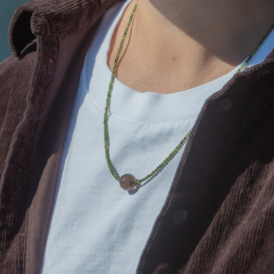 Tini Necklace in Green, worn