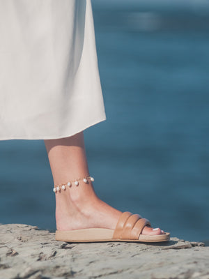 pearl charm anklet gold chain
